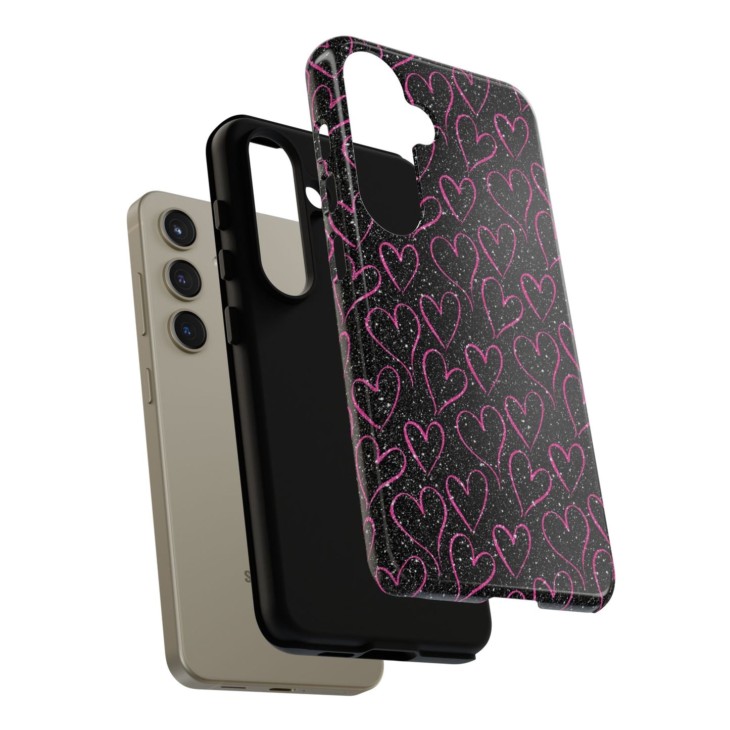 Sparkling Pink Hearts Samsung Galaxy Case - BOGO Cases