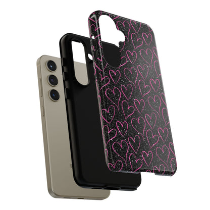Sparkling Pink Hearts Samsung Galaxy Case - BOGO Cases