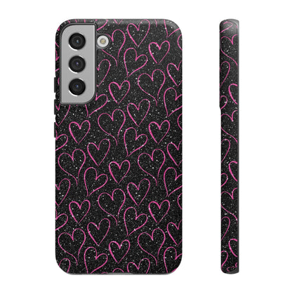 Sparkling Pink Hearts Samsung Galaxy Case - BOGO Cases