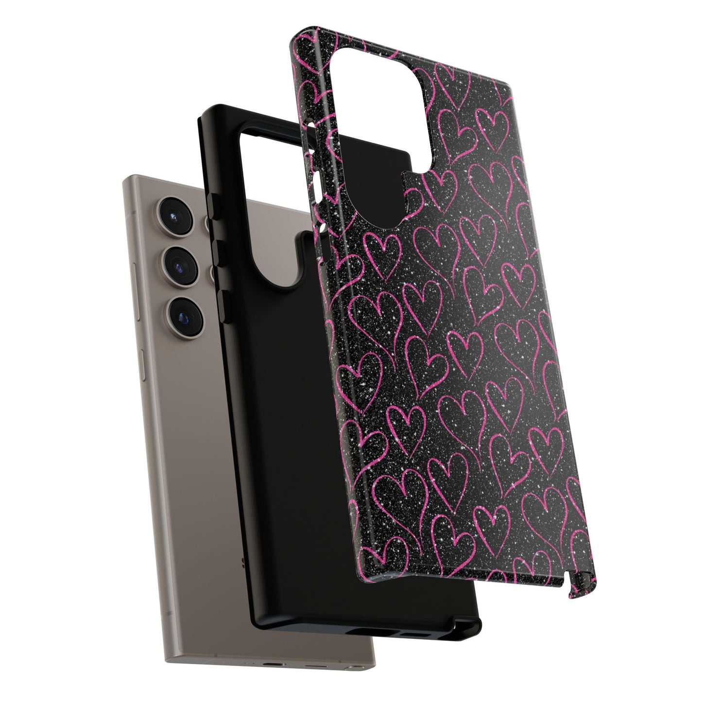 Sparkling Pink Hearts Samsung Galaxy Case - BOGO Cases