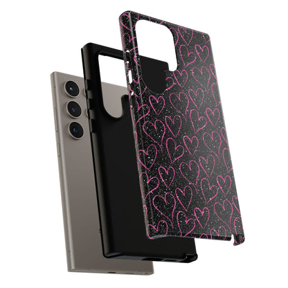Sparkling Pink Hearts Samsung Galaxy Case - BOGO Cases