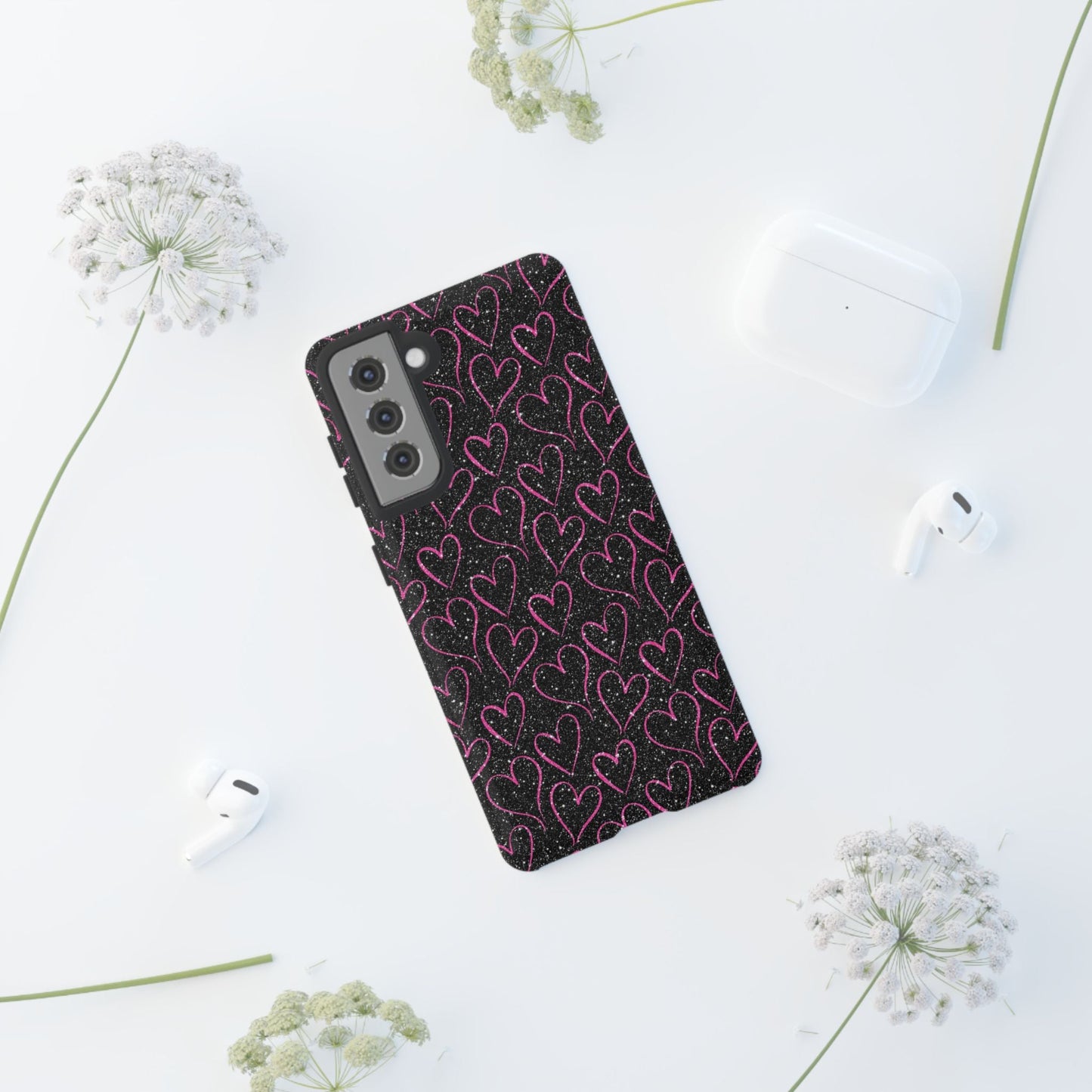 Sparkling Pink Hearts Samsung Galaxy Case - BOGO Cases