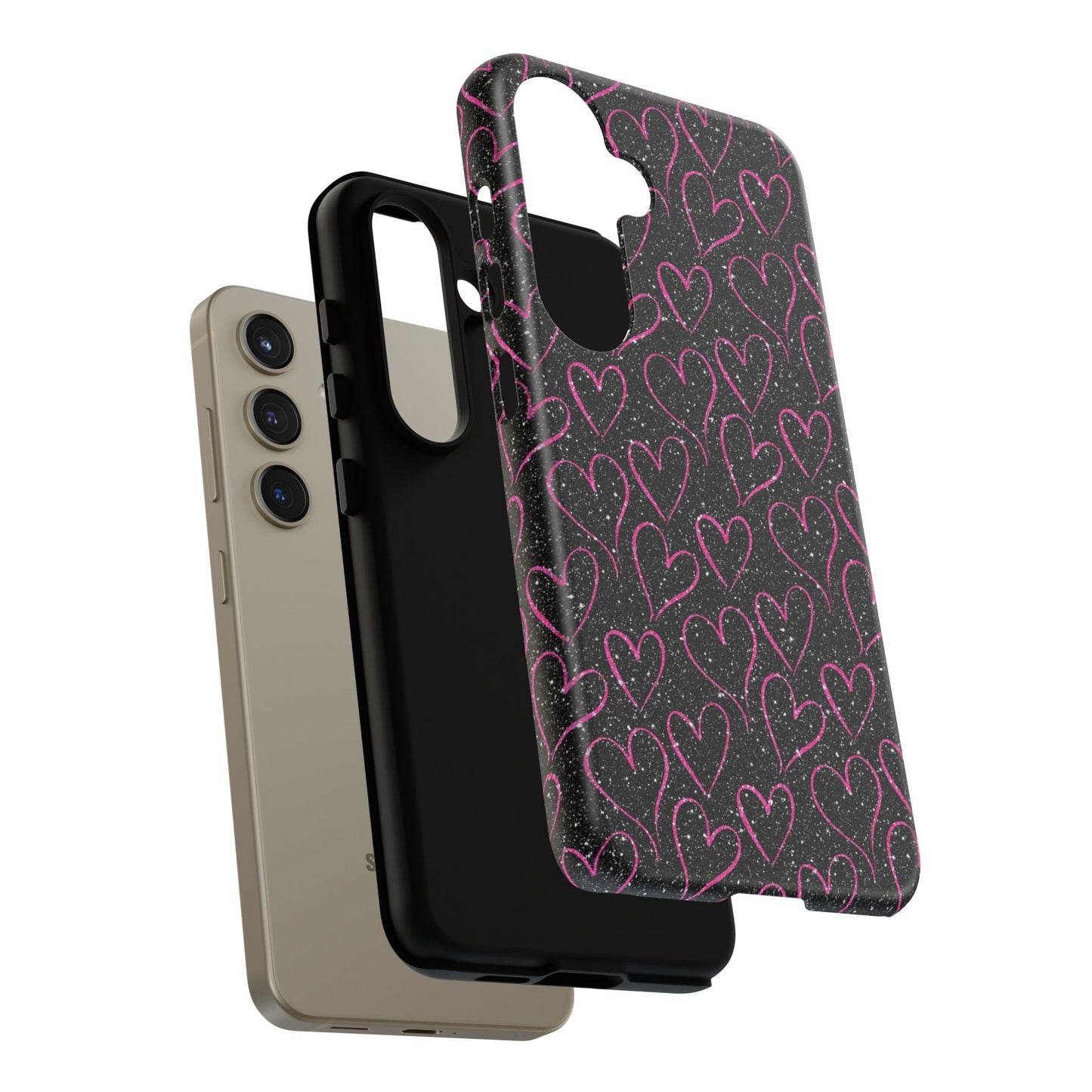 Sparkling Pink Hearts Samsung Galaxy Case - BOGO Cases