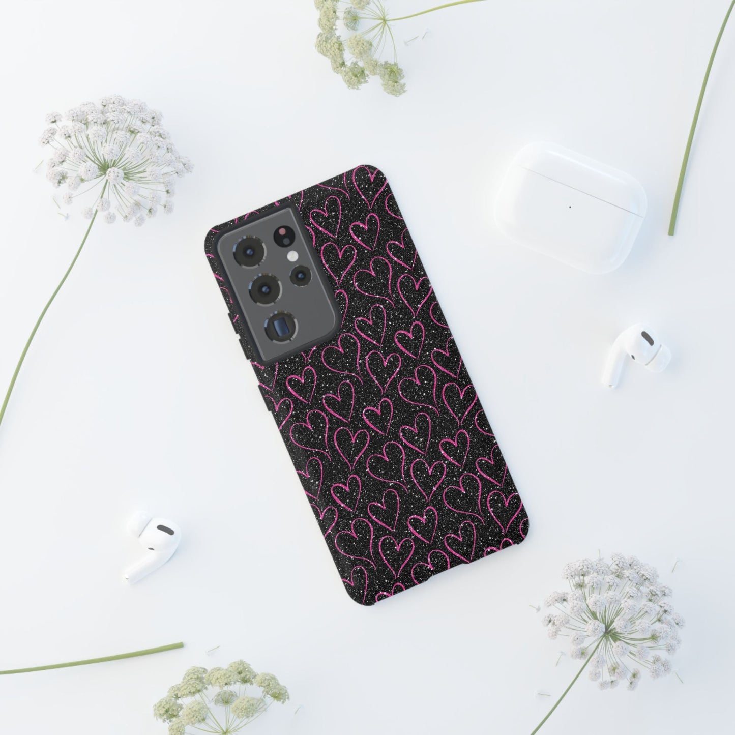 Sparkling Pink Hearts Samsung Galaxy Case - BOGO Cases