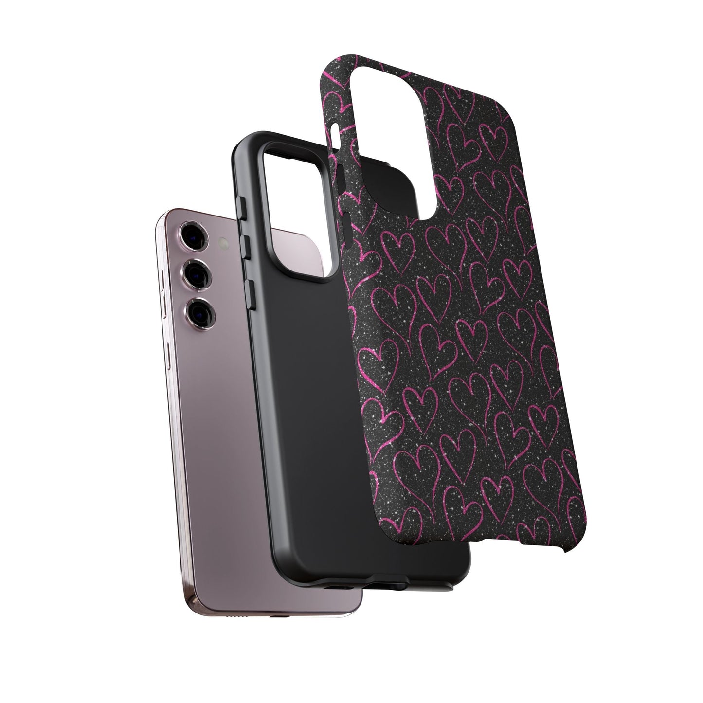 Sparkling Pink Hearts Samsung Galaxy Case - BOGO Cases