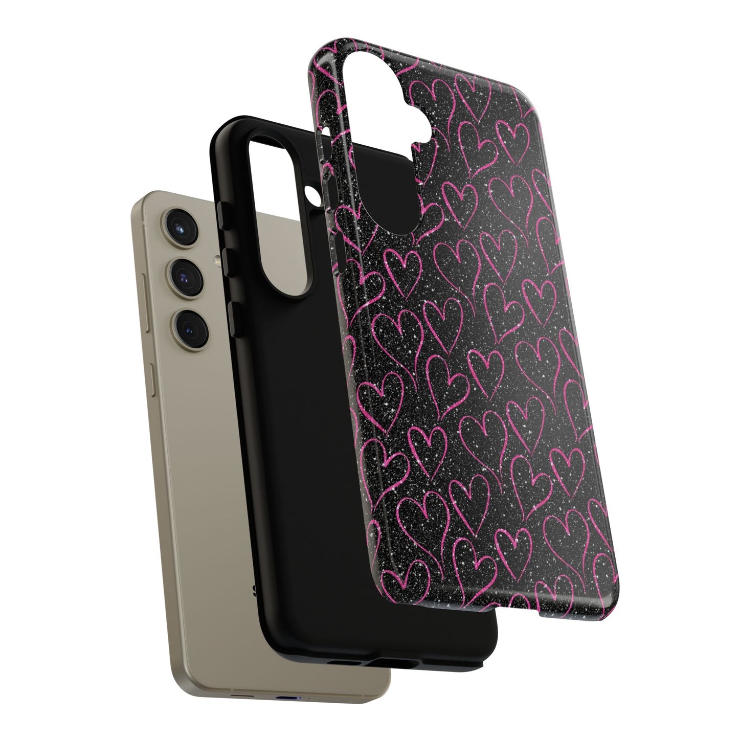 Sparkling Pink Hearts Samsung Galaxy Case - BOGO Cases