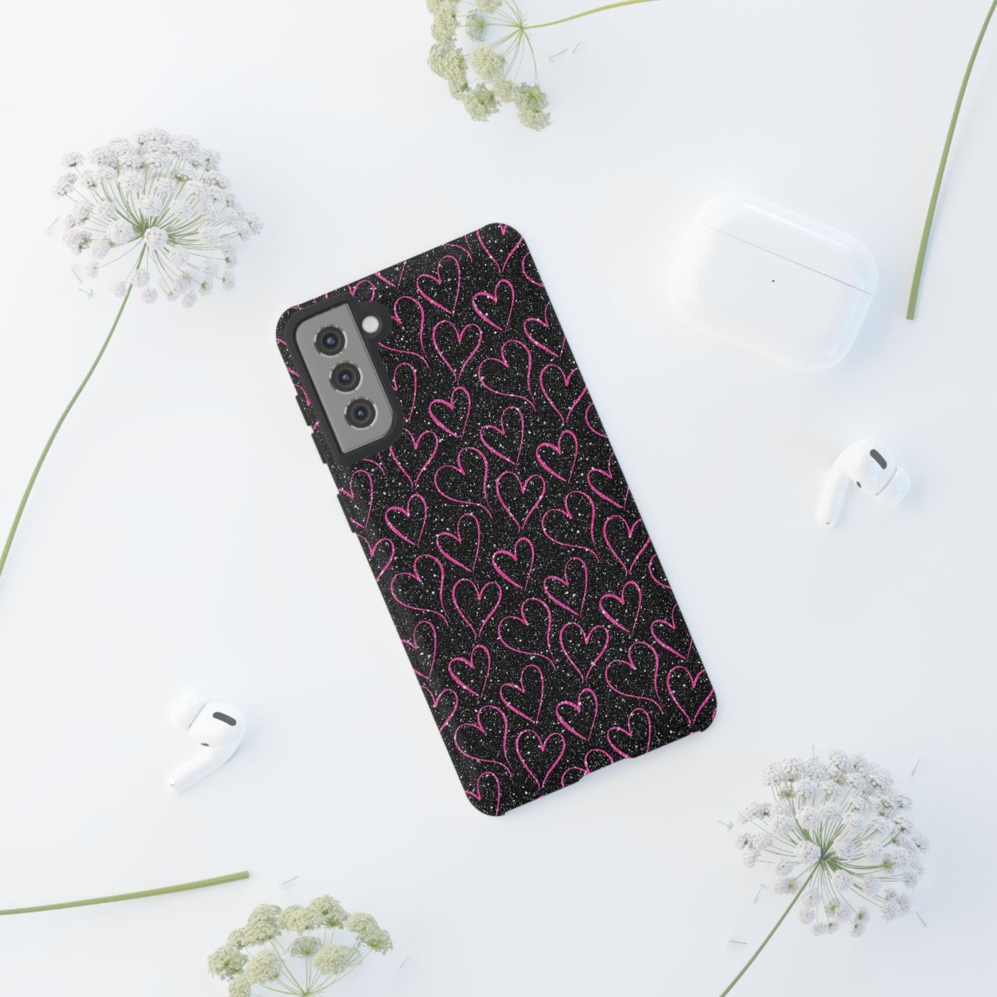 Sparkling Pink Hearts Samsung Galaxy Case - BOGO Cases