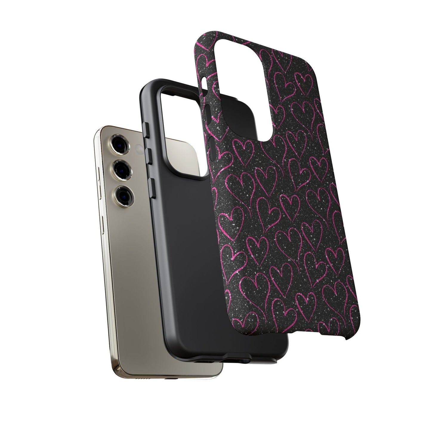Sparkling Pink Hearts Samsung Galaxy Case - BOGO Cases