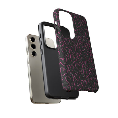 Sparkling Pink Hearts Samsung Galaxy Case - BOGO Cases