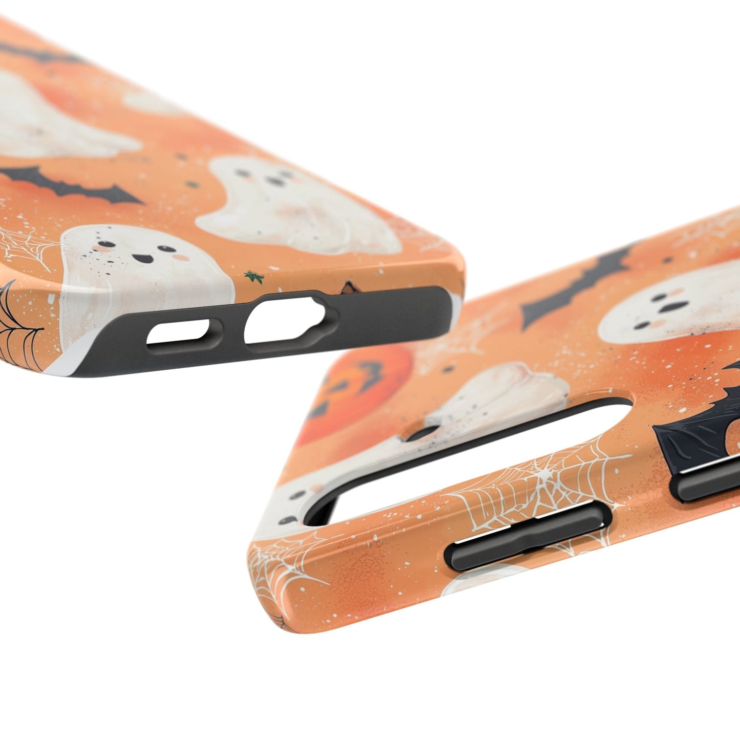 Spooky Cute Ghost Samsung Galaxy Case – Halloween Ghosts, Pumpkins, Bats & Cobwebs Design - BOGO Cases