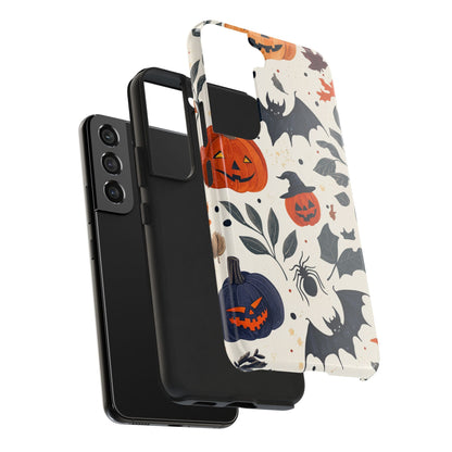 Spooky Halloween Samsung Galaxy Case – Pumpkins, Bats, and Spider Design - BOGO Cases