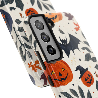 Spooky Halloween Samsung Galaxy Case – Pumpkins, Bats, and Spider Design - BOGO Cases