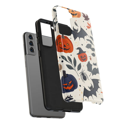 Spooky Halloween Samsung Galaxy Case – Pumpkins, Bats, and Spider Design - BOGO Cases