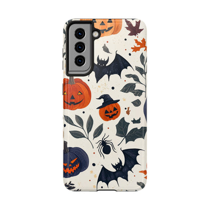 Spooky Halloween Samsung Galaxy Case – Pumpkins, Bats, and Spider Design - BOGO Cases