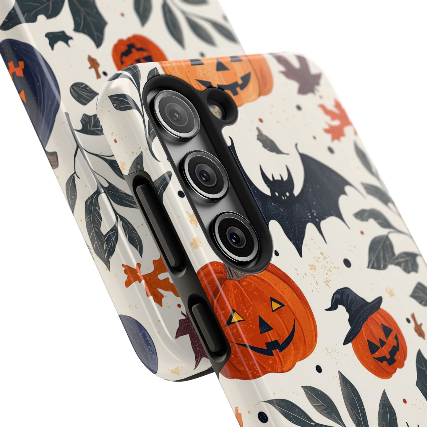 Spooky Halloween Samsung Galaxy Case – Pumpkins, Bats, and Spider Design - BOGO Cases