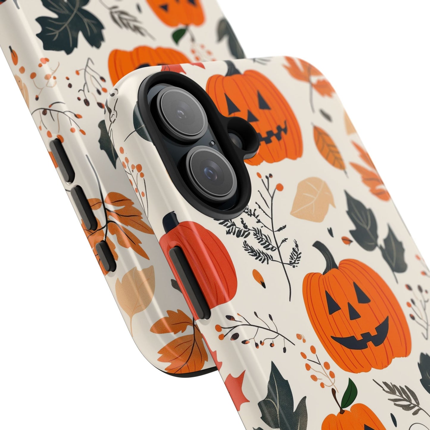 Spooky Pumpkin & Skeleton iPhone Case – Halloween Jack - O' - Lantern Design - BOGO Cases