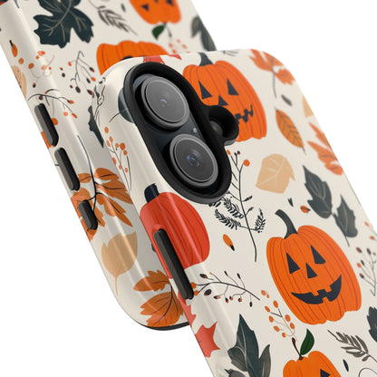 Spooky Pumpkin & Skeleton iPhone Case – Halloween Jack - O' - Lantern Design - BOGO Cases