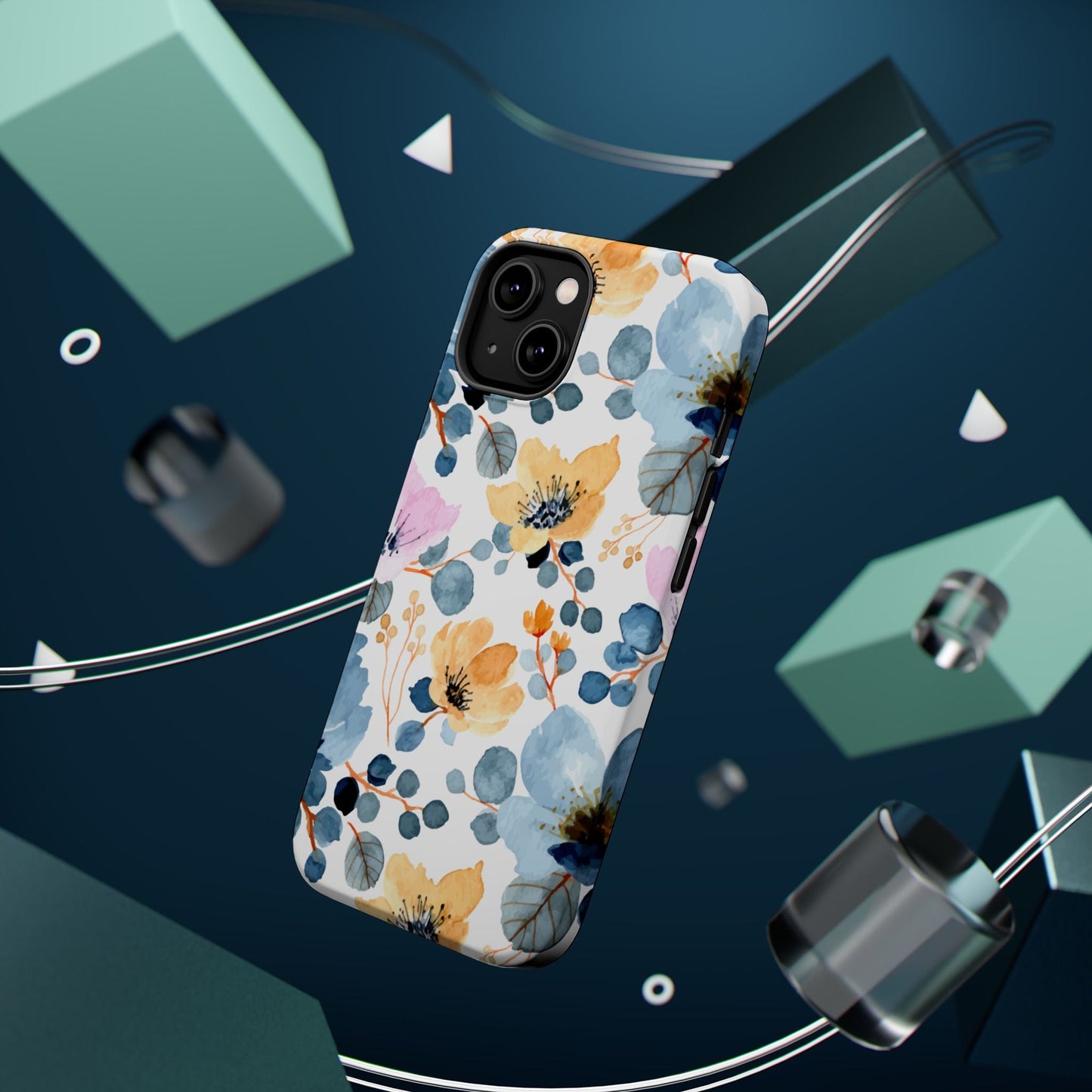 Spring Radiance – MagSafe Case with Vibrant Watercolor Floral Design - BOGO Cases