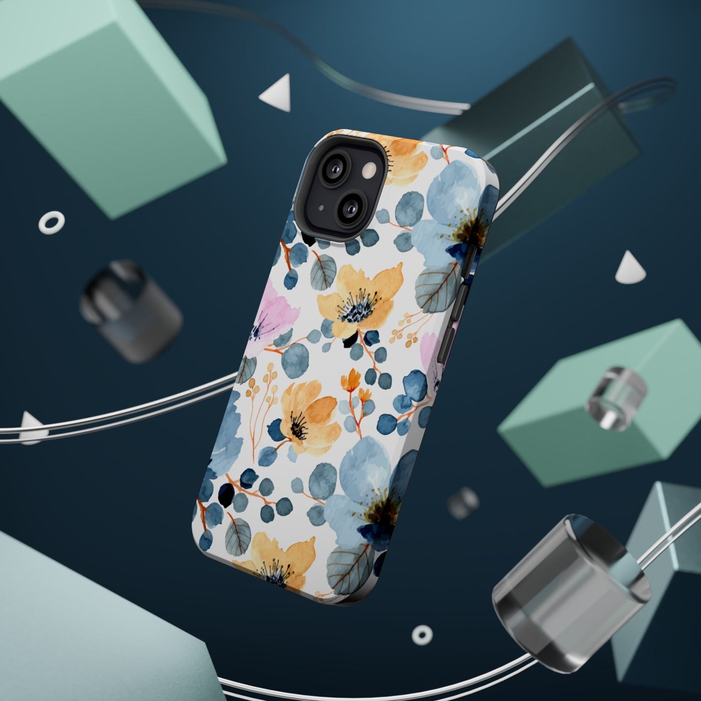 Spring Radiance – MagSafe Case with Vibrant Watercolor Floral Design - BOGO Cases