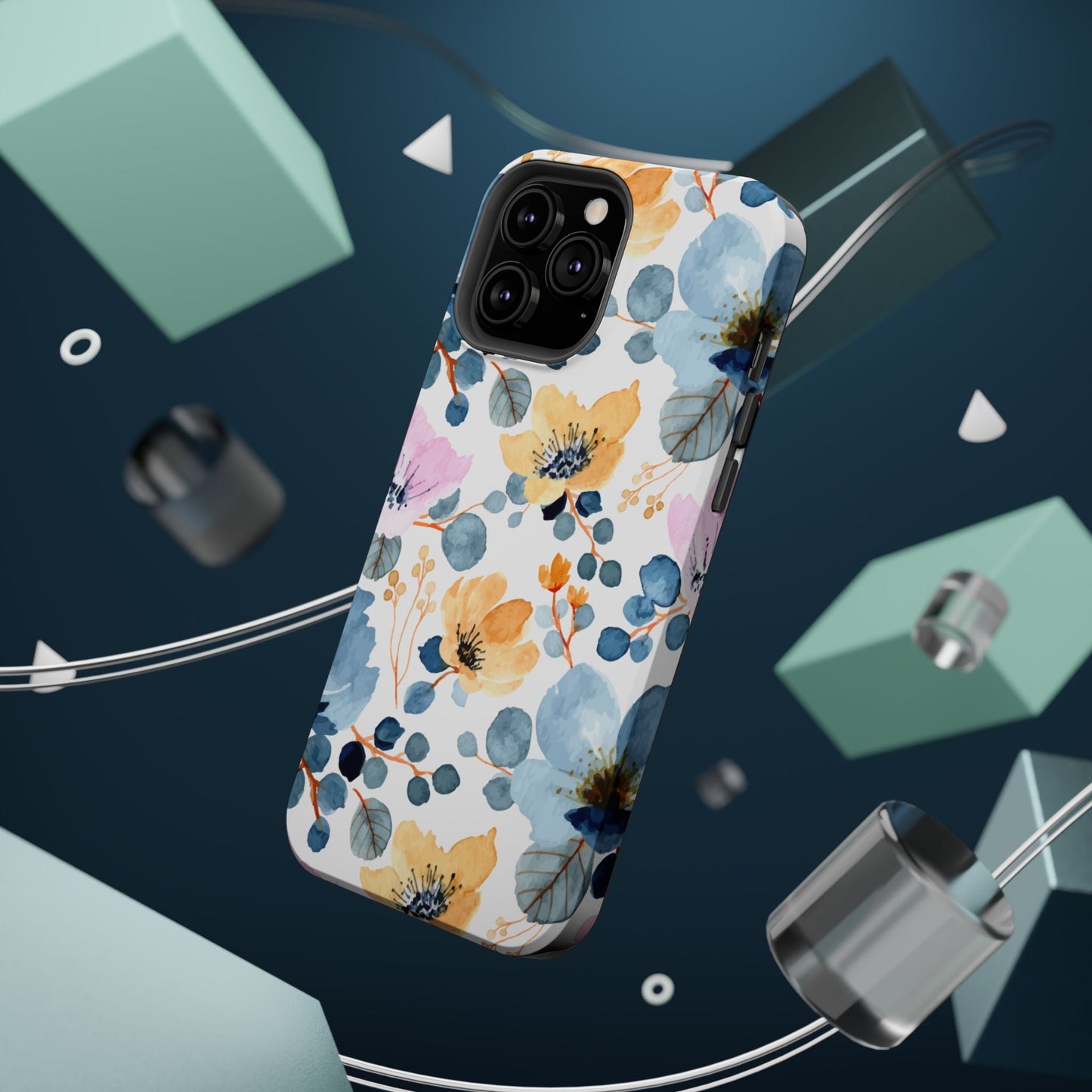 Spring Radiance – MagSafe Case with Vibrant Watercolor Floral Design - BOGO Cases