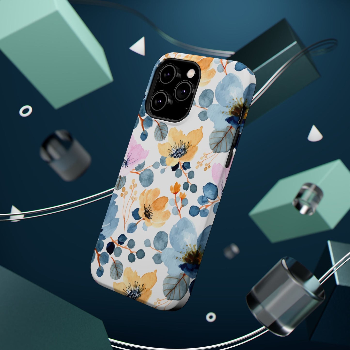 Spring Radiance – MagSafe Case with Vibrant Watercolor Floral Design - BOGO Cases