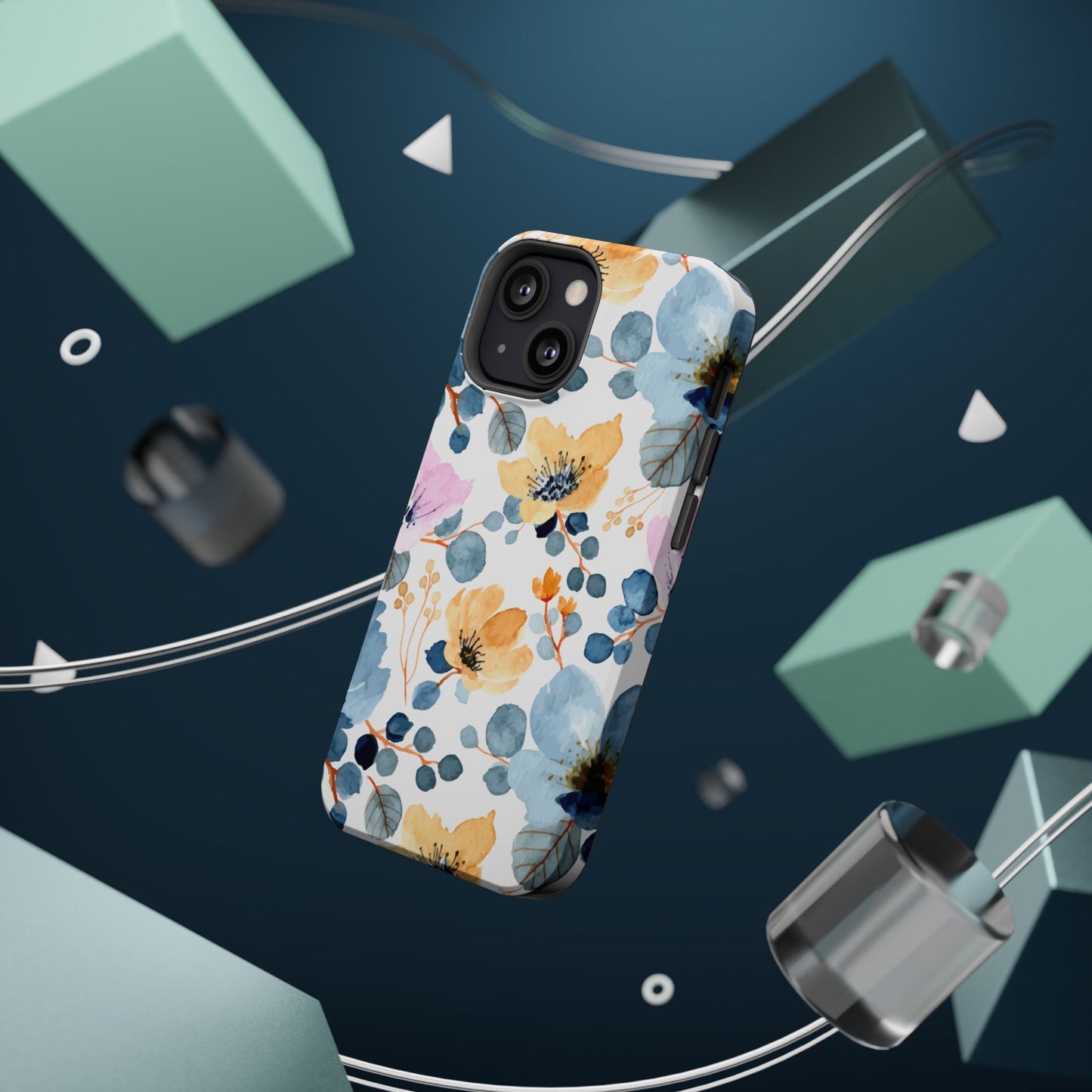 Spring Radiance – MagSafe Case with Vibrant Watercolor Floral Design - BOGO Cases