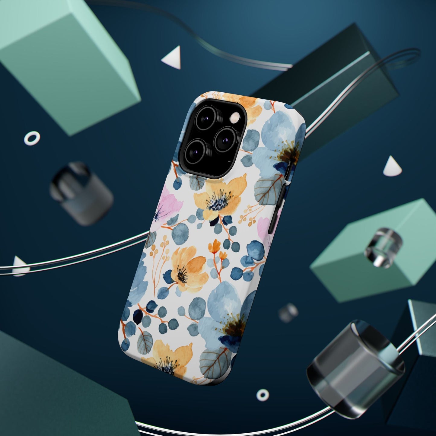 Spring Radiance – MagSafe Case with Vibrant Watercolor Floral Design - BOGO Cases