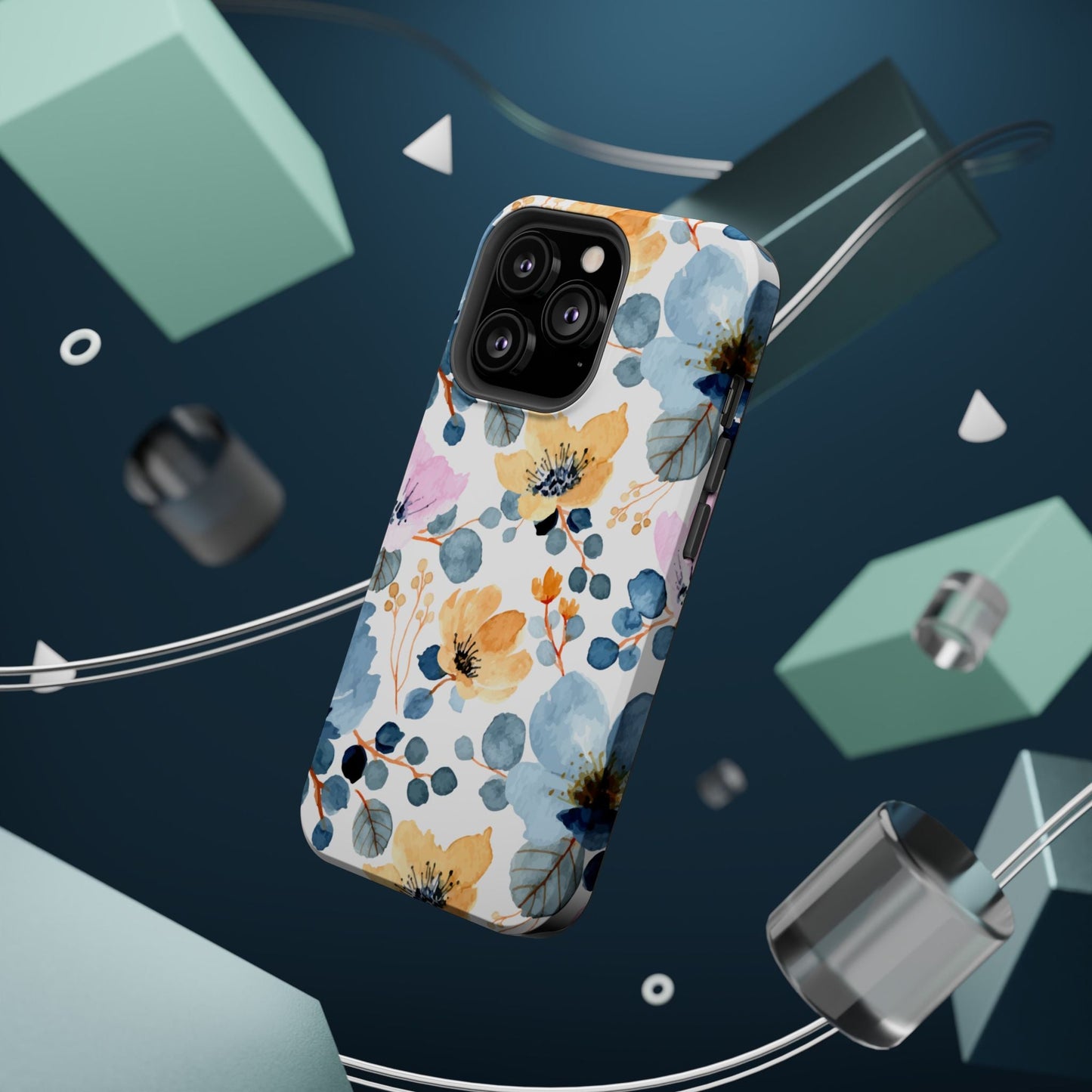 Spring Radiance – MagSafe Case with Vibrant Watercolor Floral Design - BOGO Cases