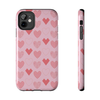 Striped Hearts iPhone Case - BOGO Cases