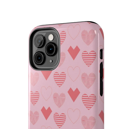 Striped Hearts iPhone Case - BOGO Cases