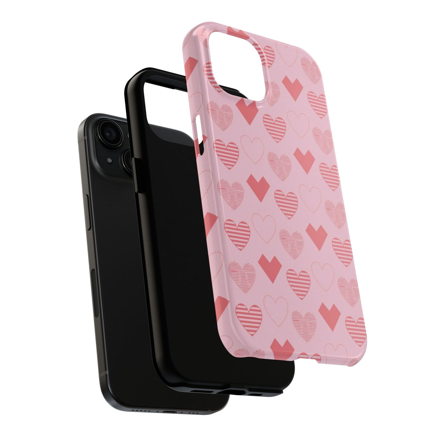 Striped Hearts iPhone Case - BOGO Cases