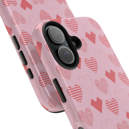 Striped Hearts iPhone Case - BOGO Cases