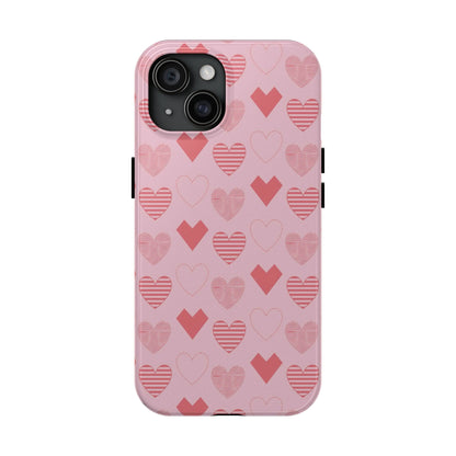 Striped Hearts iPhone Case - BOGO Cases