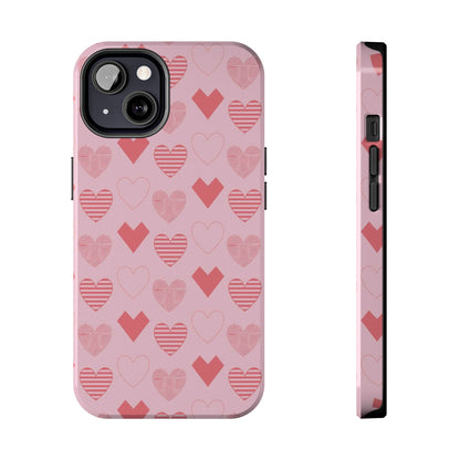 Striped Hearts iPhone Case - BOGO Cases