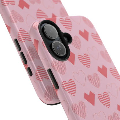 Striped Hearts iPhone Case - BOGO Cases