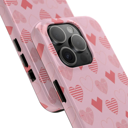 Striped Hearts iPhone Case - BOGO Cases
