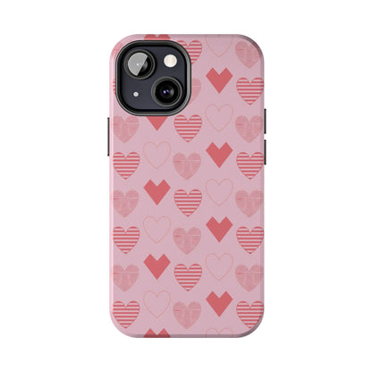 Striped Hearts iPhone Case - BOGO Cases