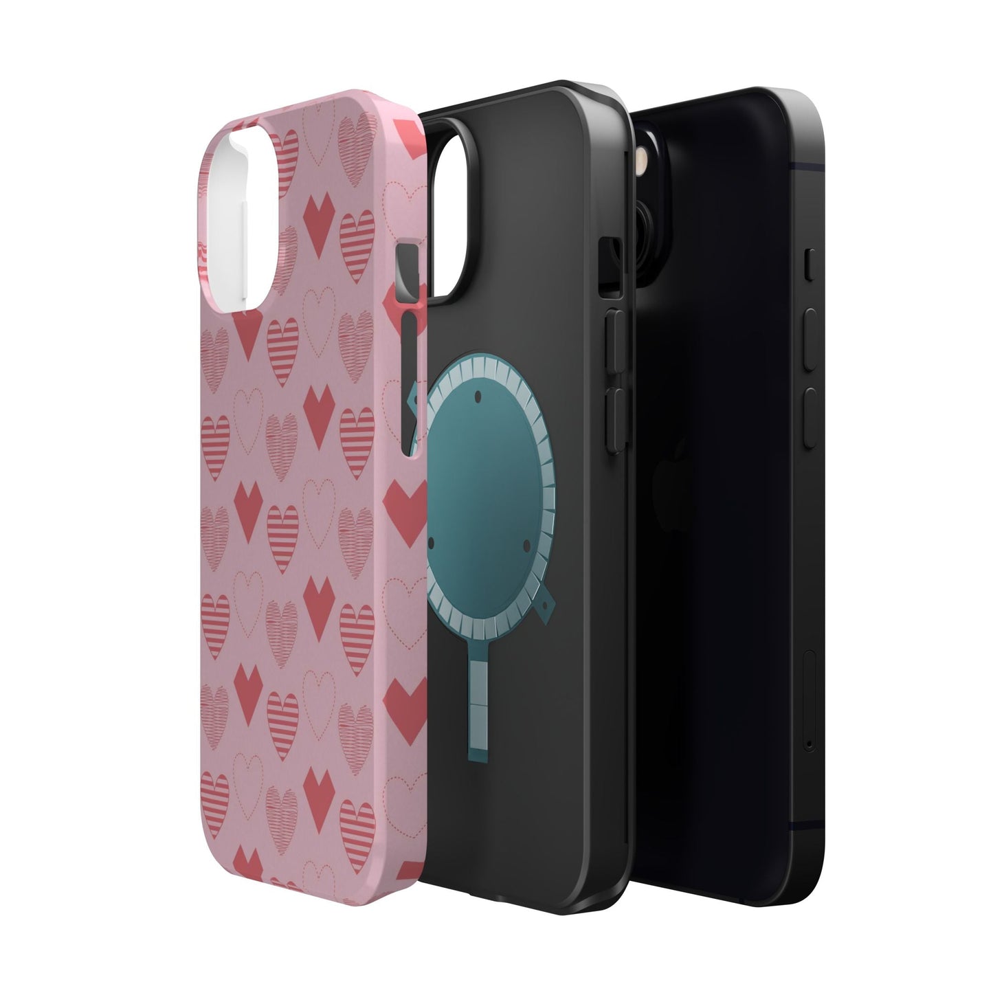 Striped Hearts MagSafe iPhone Case - BOGO Cases