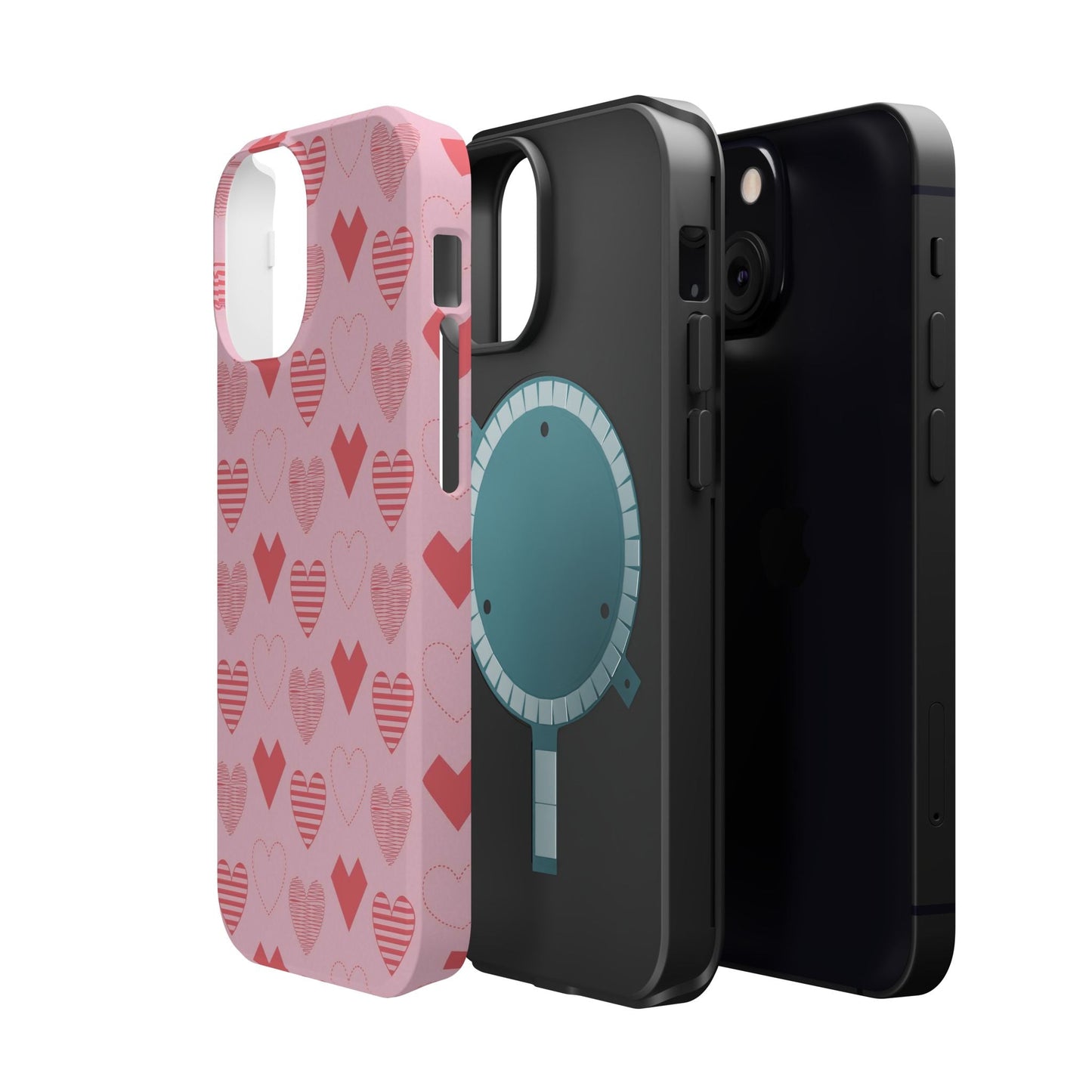 Striped Hearts MagSafe iPhone Case - BOGO Cases
