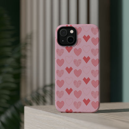 Striped Hearts MagSafe iPhone Case - BOGO Cases