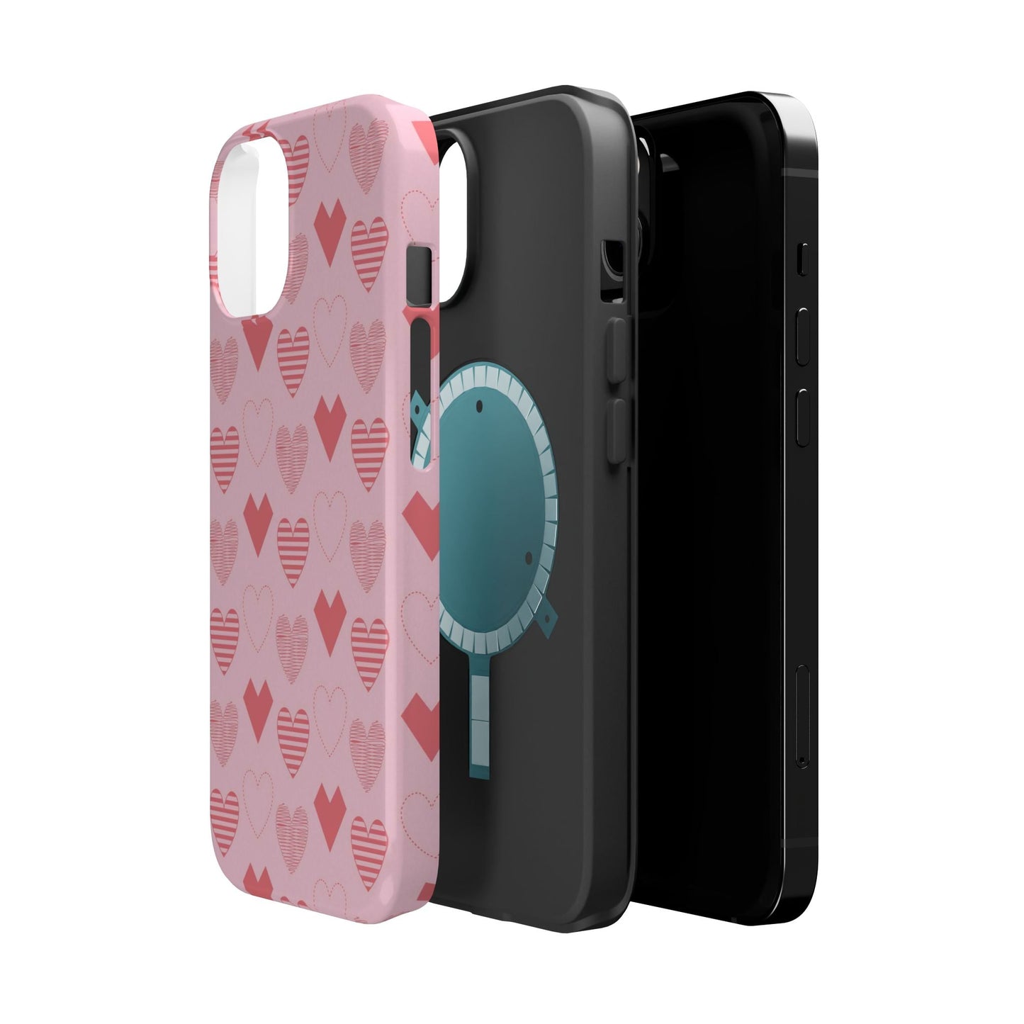 Striped Hearts MagSafe iPhone Case - BOGO Cases