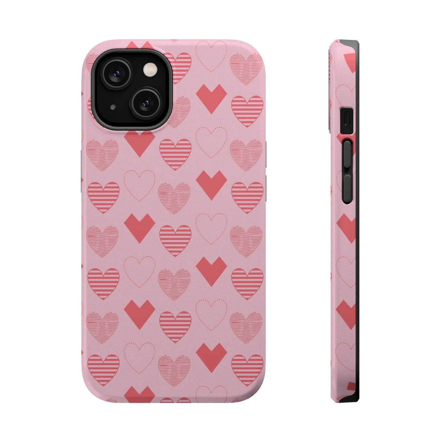 Striped Hearts MagSafe iPhone Case - BOGO Cases