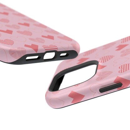 Striped Hearts MagSafe iPhone Case - BOGO Cases