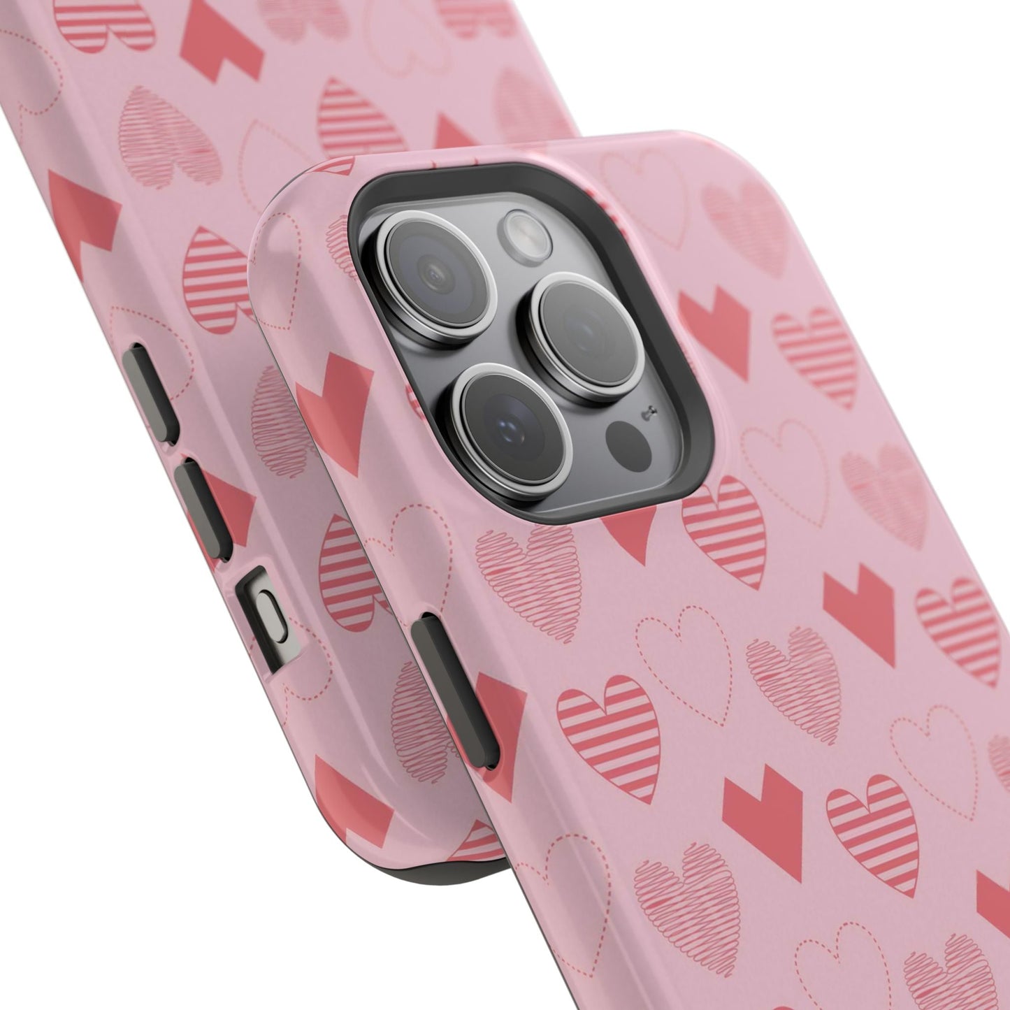 Striped Hearts MagSafe iPhone Case - BOGO Cases