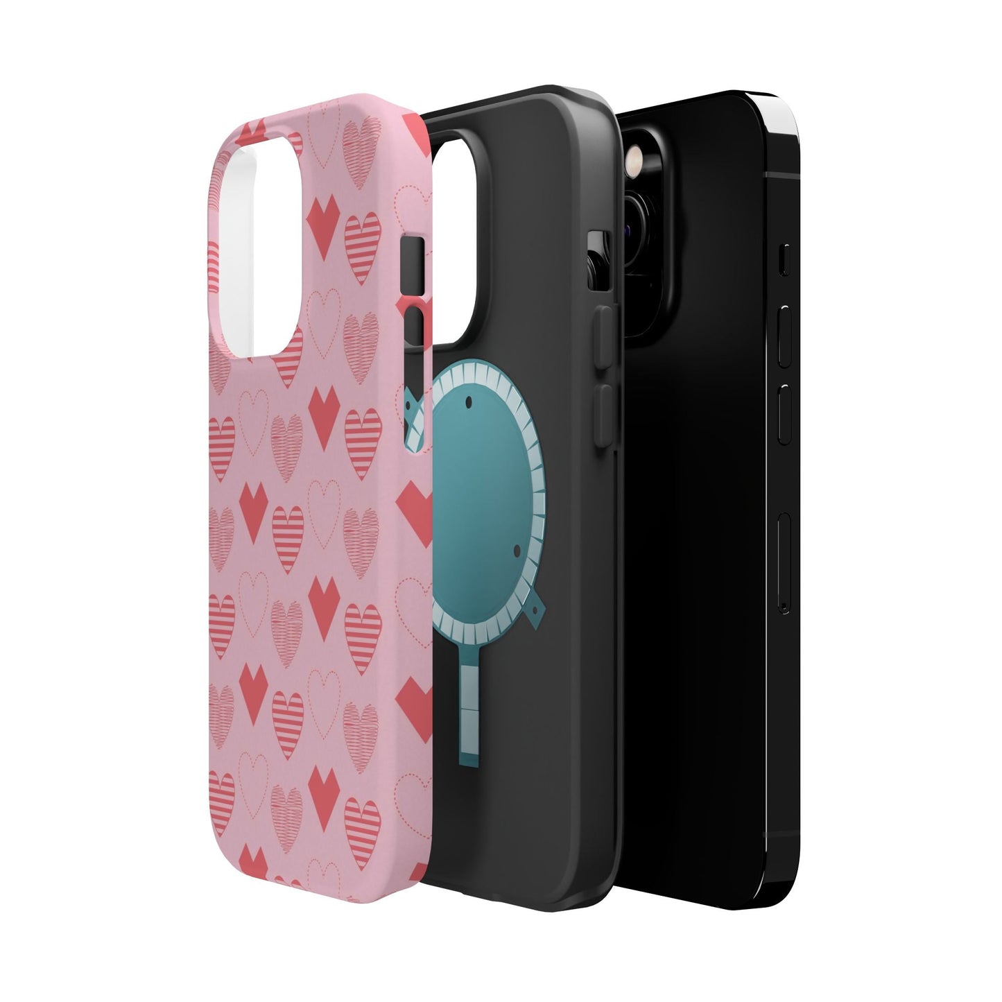 Striped Hearts MagSafe iPhone Case - BOGO Cases