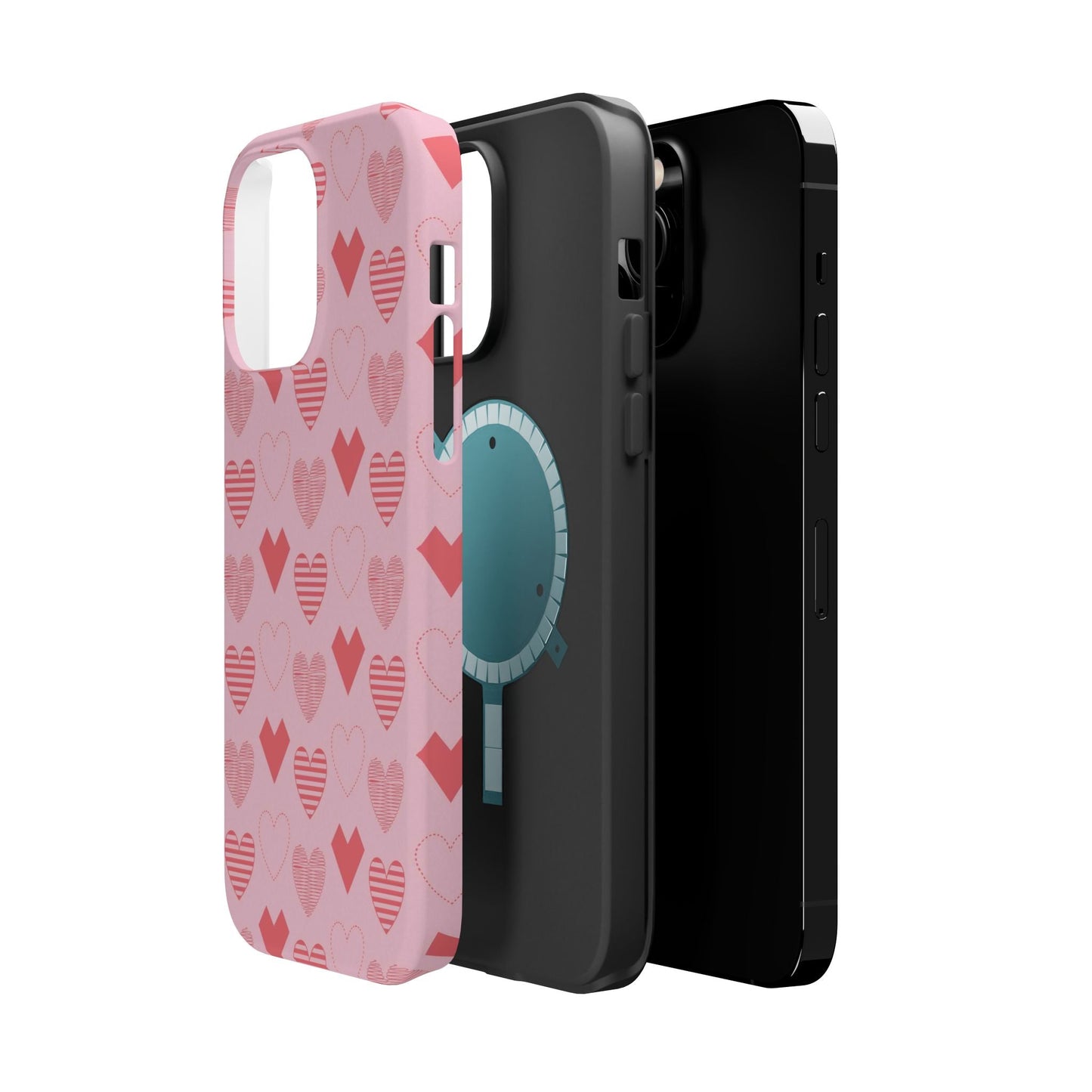 Striped Hearts MagSafe iPhone Case - BOGO Cases