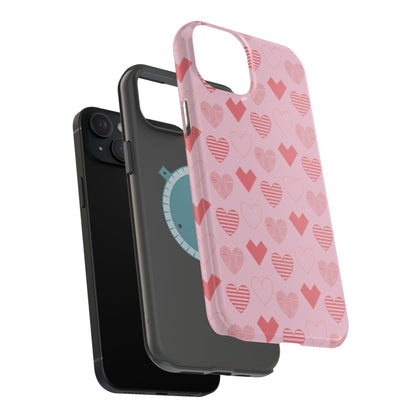 Striped Hearts MagSafe iPhone Case - BOGO Cases