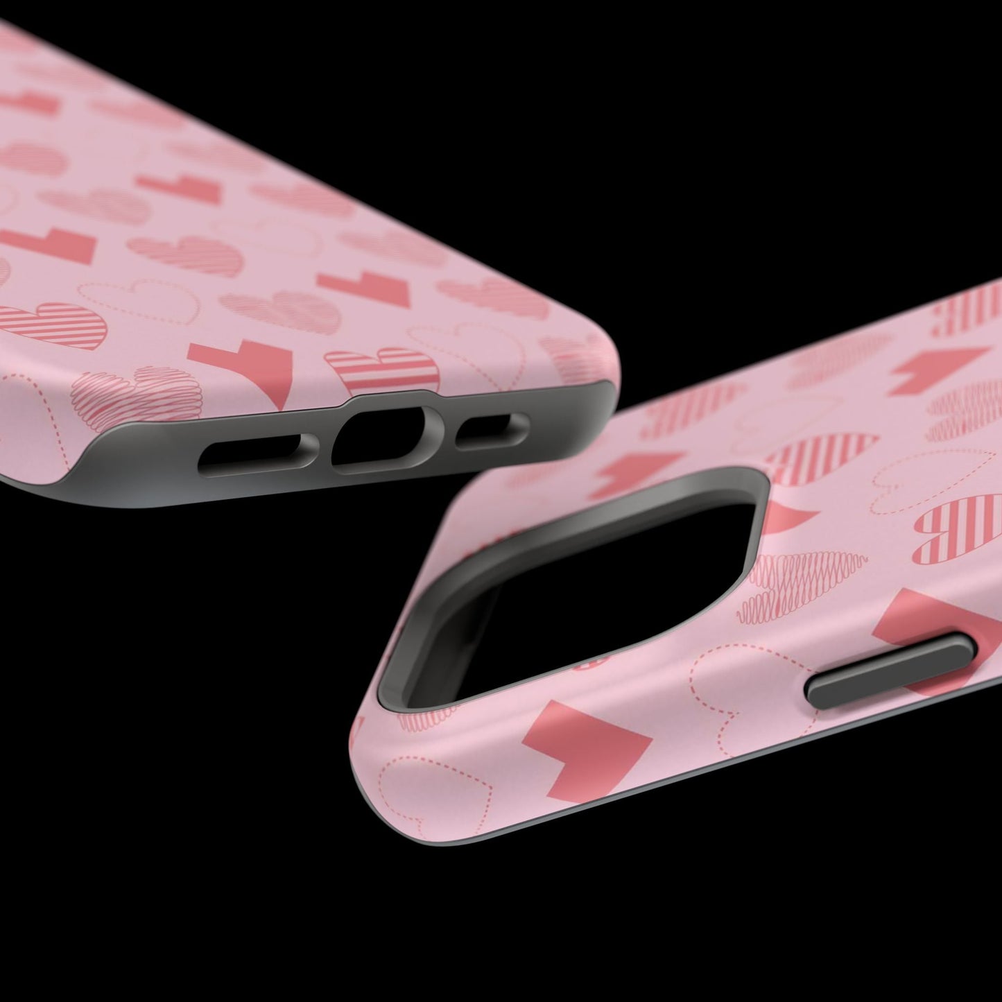 Striped Hearts MagSafe iPhone Case - BOGO Cases