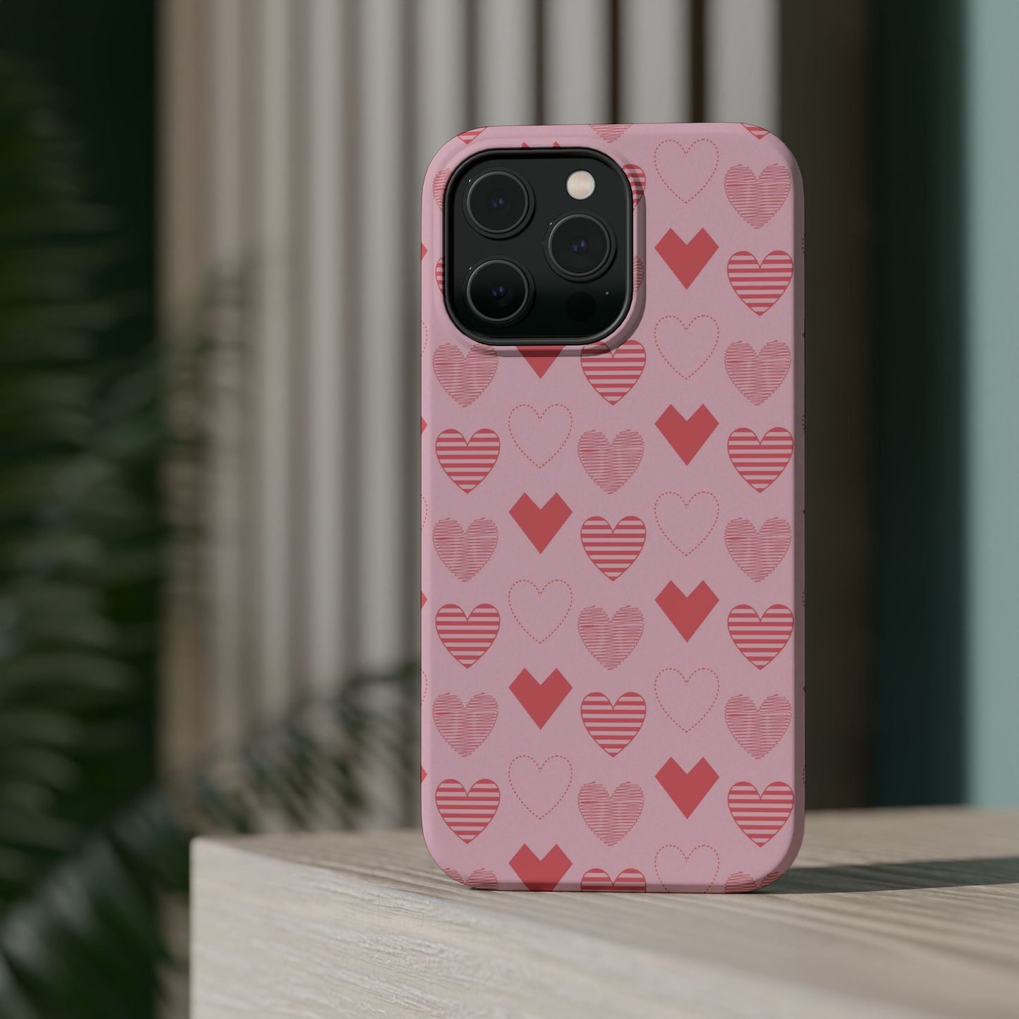 Striped Hearts MagSafe iPhone Case - BOGO Cases