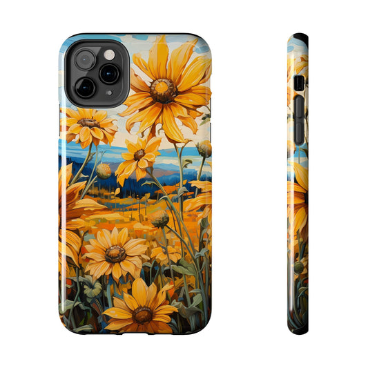 Sunflower iPhone Case: Rustic, Farmhouse, Floral Print, Perfect for Autumn Cottagecore Lovers - Fits 11, 12, 13, 14 Series, Country Chic - BOGO Cases